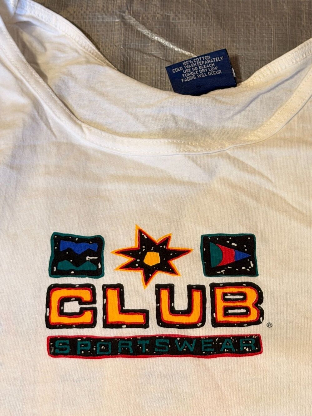 Vintage 90s Club Sportswear Beach Volleyball Tank Top Mens XL White NOS Deadstoc
